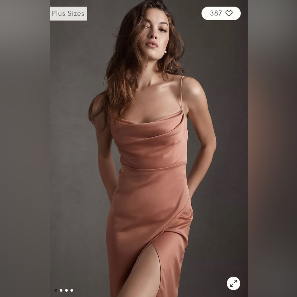 BHLDN Remy cowl-neck faux wrap bridesmaids dress